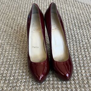 Christian Louboutin Deep Red Patent Heels 36